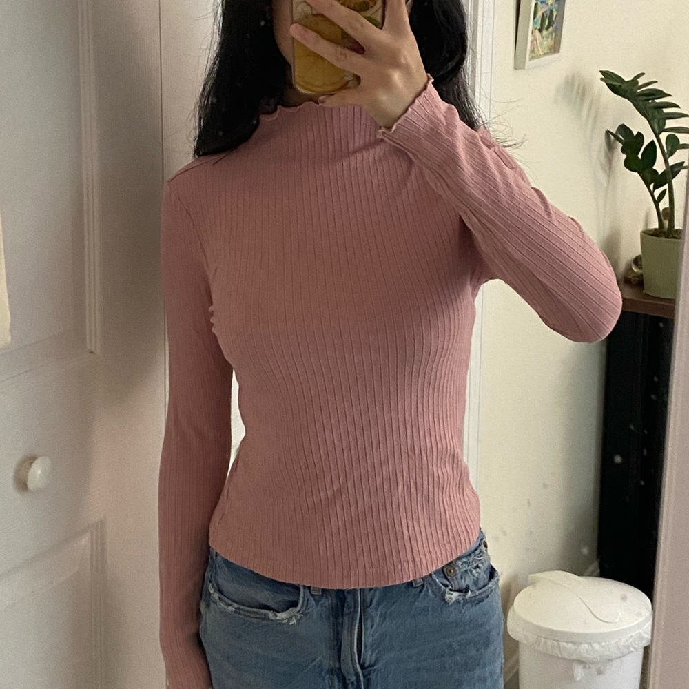 Pink Turtleneck